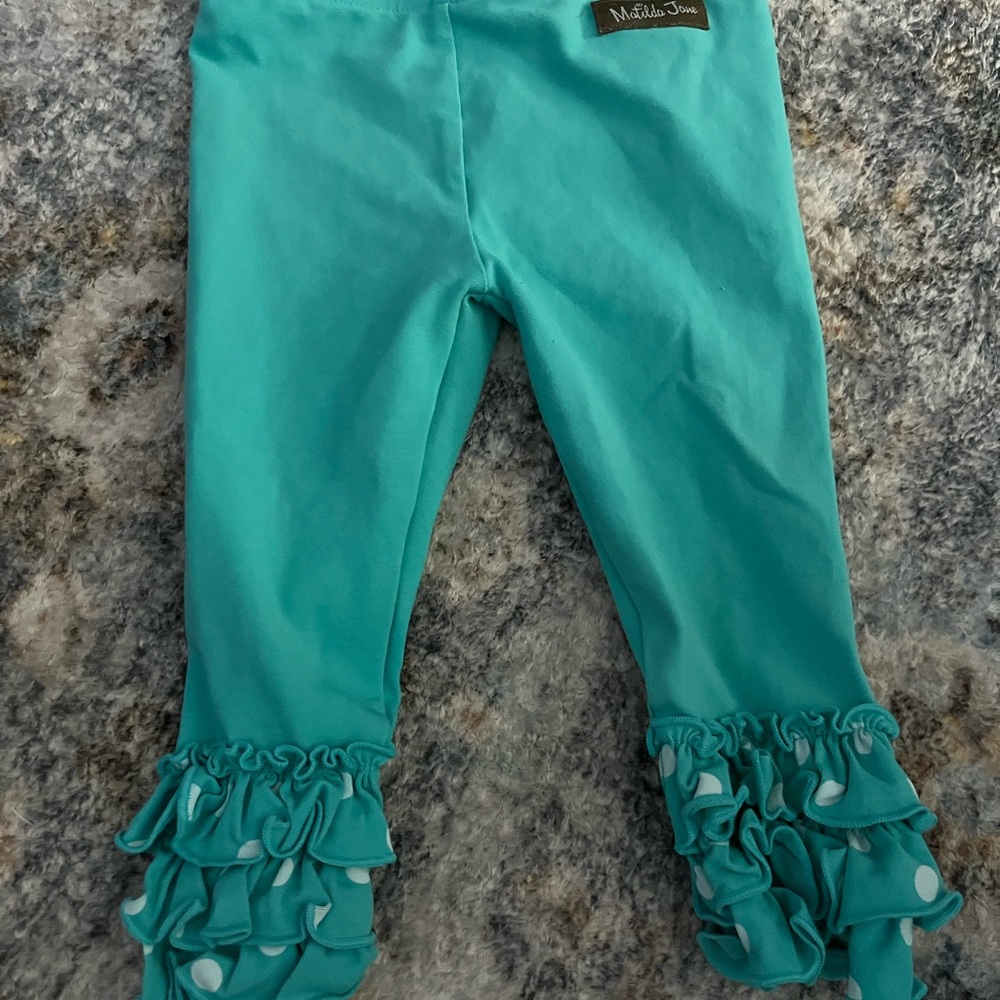 Matilda Jane Turquoise Ruffle Leggings
